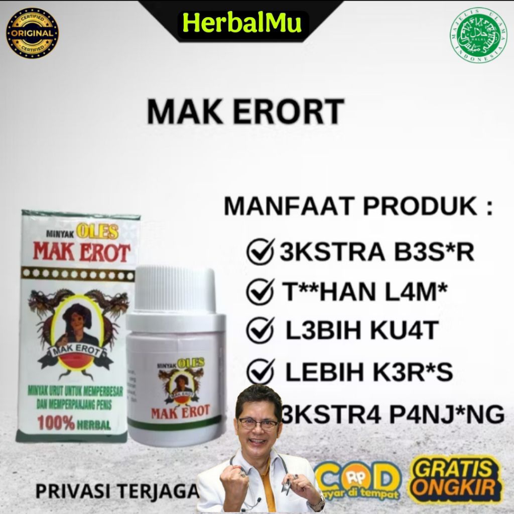 MAK EROT MINYAK URUT HERBAL PEMBESAR MR.P ORIGINAL MAK EROT OIL