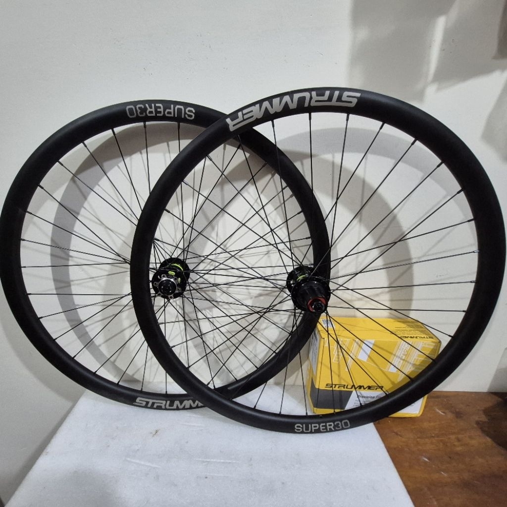 Wheelset 700c 29 er Strummer HM 380 rims Super 30 hole 32 wheelset sepeda MTB gravel roadbike hybrid