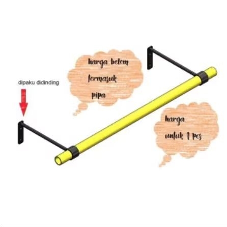Gantungan jemuran besi ujung pipa /gantungan  jemuran aeshetik