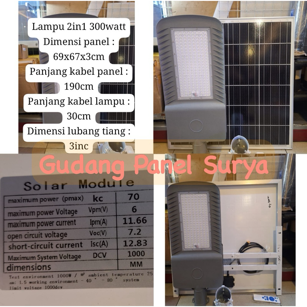 Lampu Jalan Solarcell 300Watt Lampu Tenaga Surya 300W Lampu Jalan Tenaga Surya 300Watt