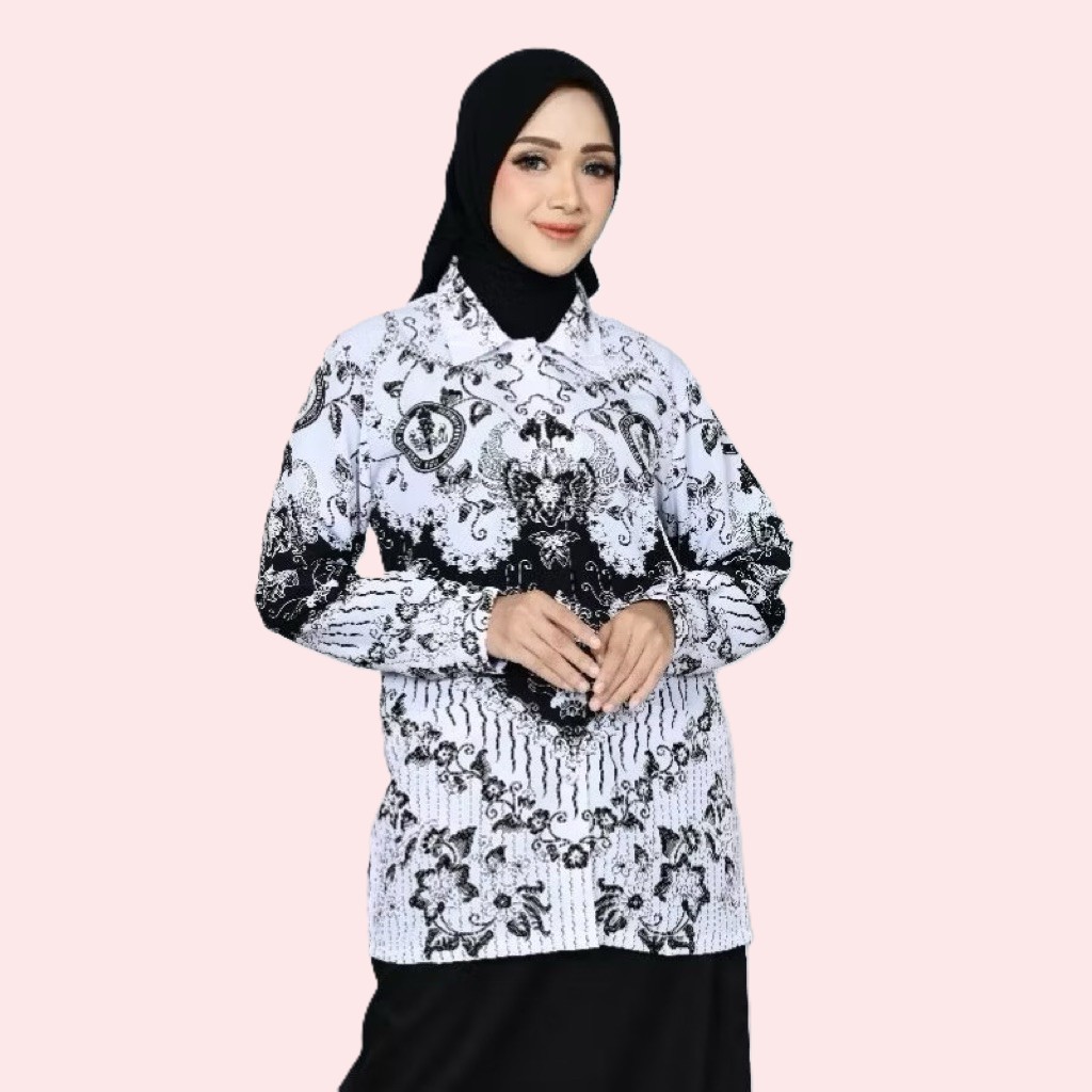 Batik PGRI  wanita terbaru lapisan furing   atasan PGRI terbaru  baju PGRI terbaru