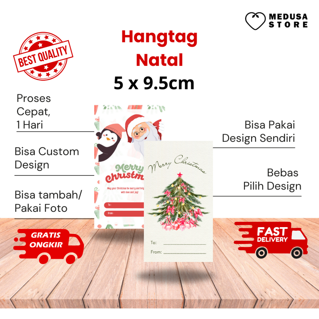Hang Tag Natal dan Tahun Baru / Hangtag Greeting Card Merry Christmas