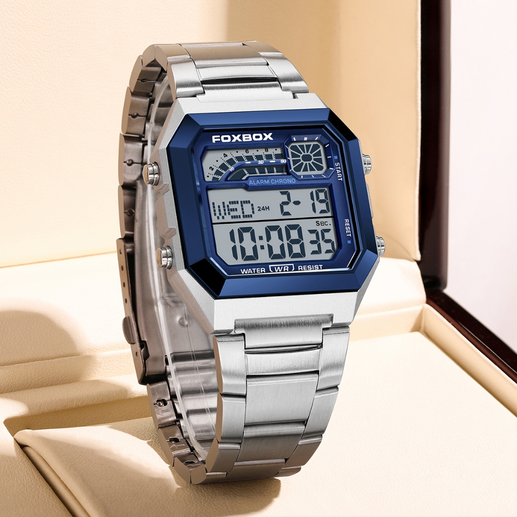 FOXBOX New Jam Tangan Pria Digital Jam Tangan Sport Pria Tahan Air LIGE Jam