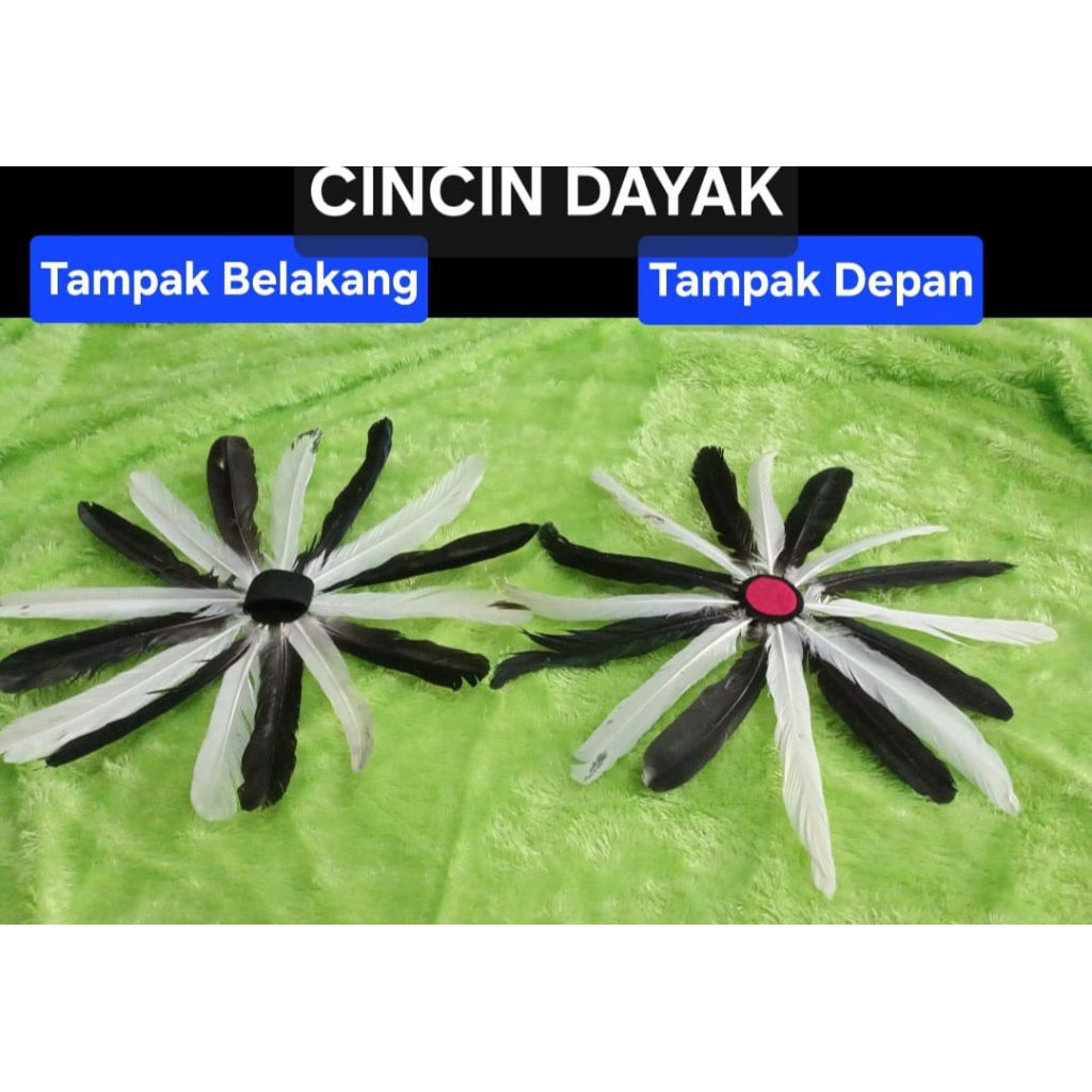 Cincin Tari Dayak |Sepasang cincin dayak Bulu | Cincin Papua Dayak Kalimantan Cin Cin Tari Bulu Hias