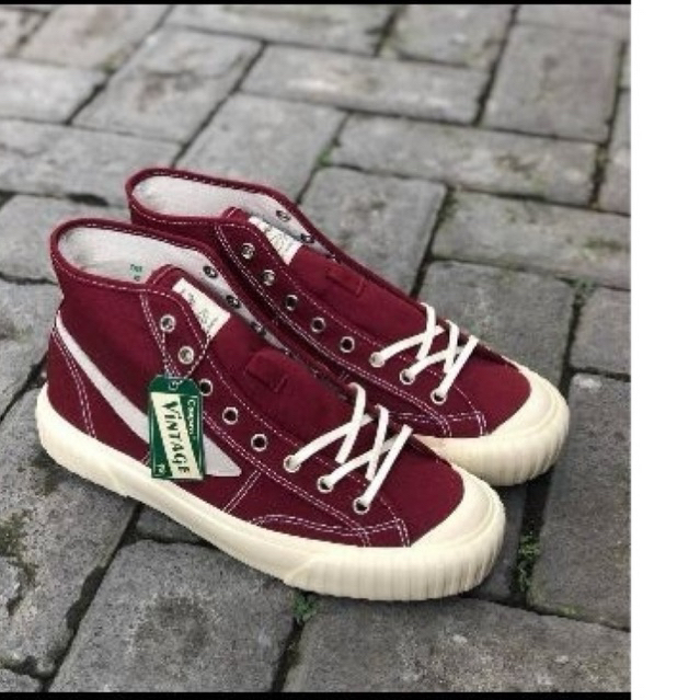 Original Sepatu compass vintage maroon