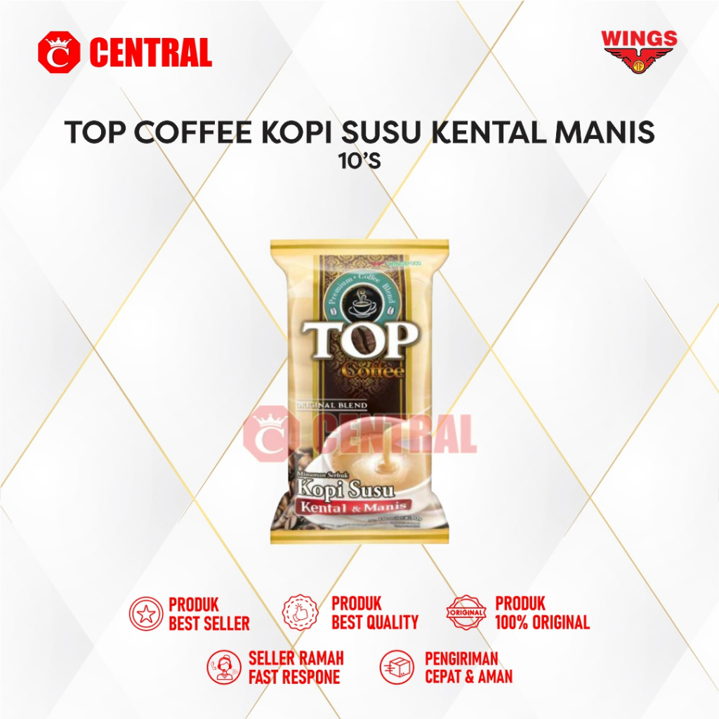 TOP KOPI KENTAL MANIS 10 SACHET/KOPI INSTANT SACHET