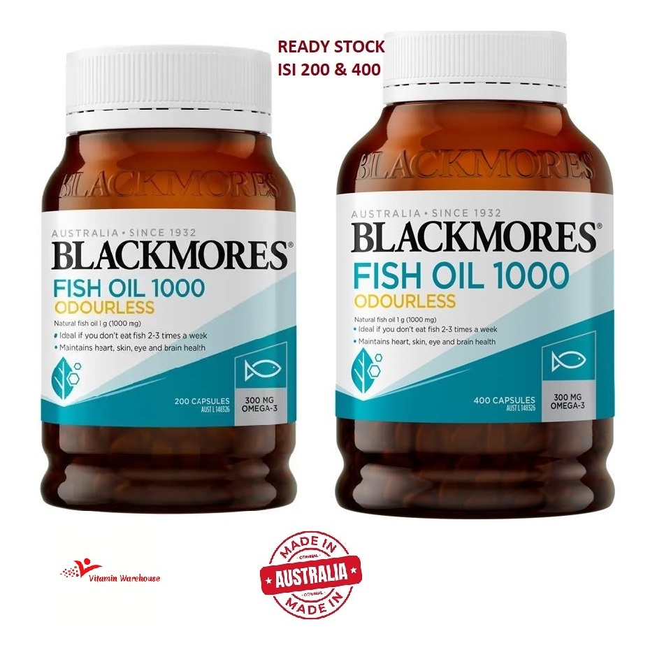 Blackmores Odourless Fish Oil 1000mg (AUSTRALIA) - 200 kapsul / Blackmores Odourless Fish Oil 1000mg