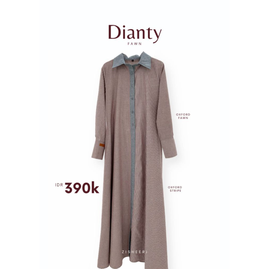 Zisheeri Dianty Dress Bahan Katun Oxford Premium Anggun dan Elegant