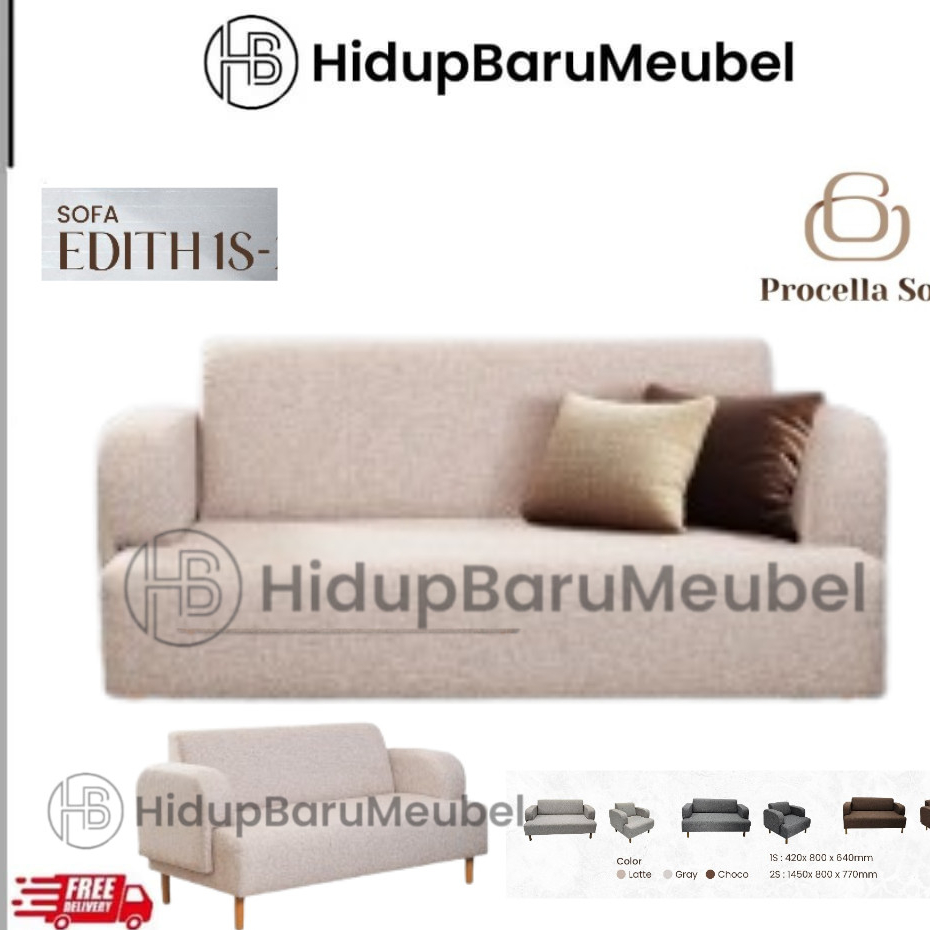 Sofa Edith procella / kursi ruang tamu ruang tengah Edith Procella / sofa ruang kantor hotel pabrik 