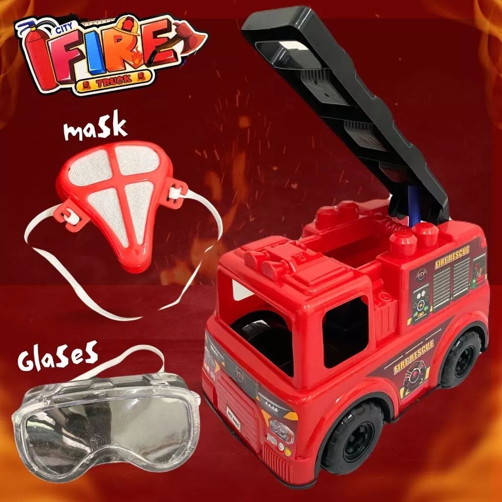 MAINAN ANAK MOBIL PEMADAM KEBAKARAN FIRE TRUCK MERAH BESAR OCT 6065