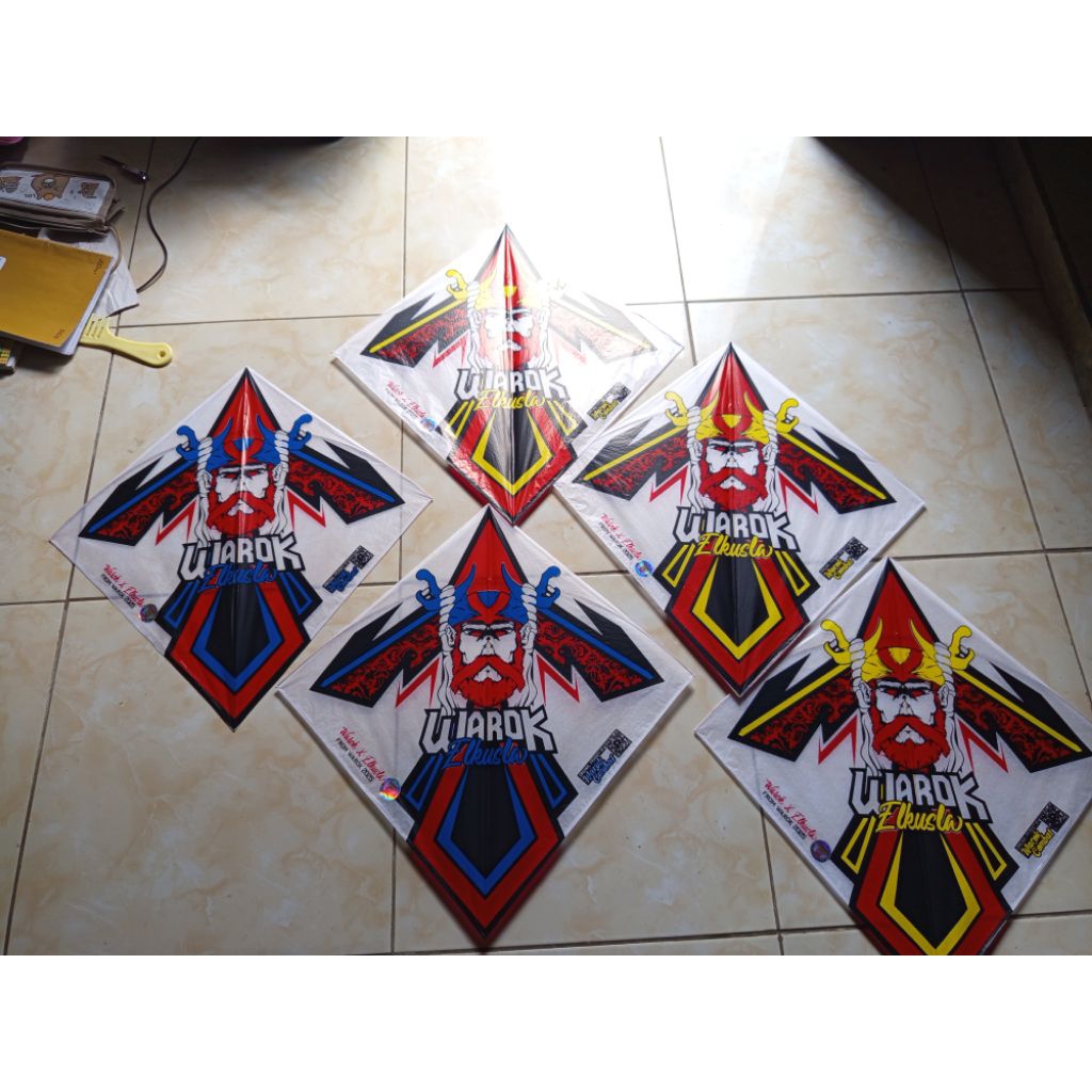 layangan viral sprsial warok ekusla super lilitan ecer isi 5 pcs original 100%