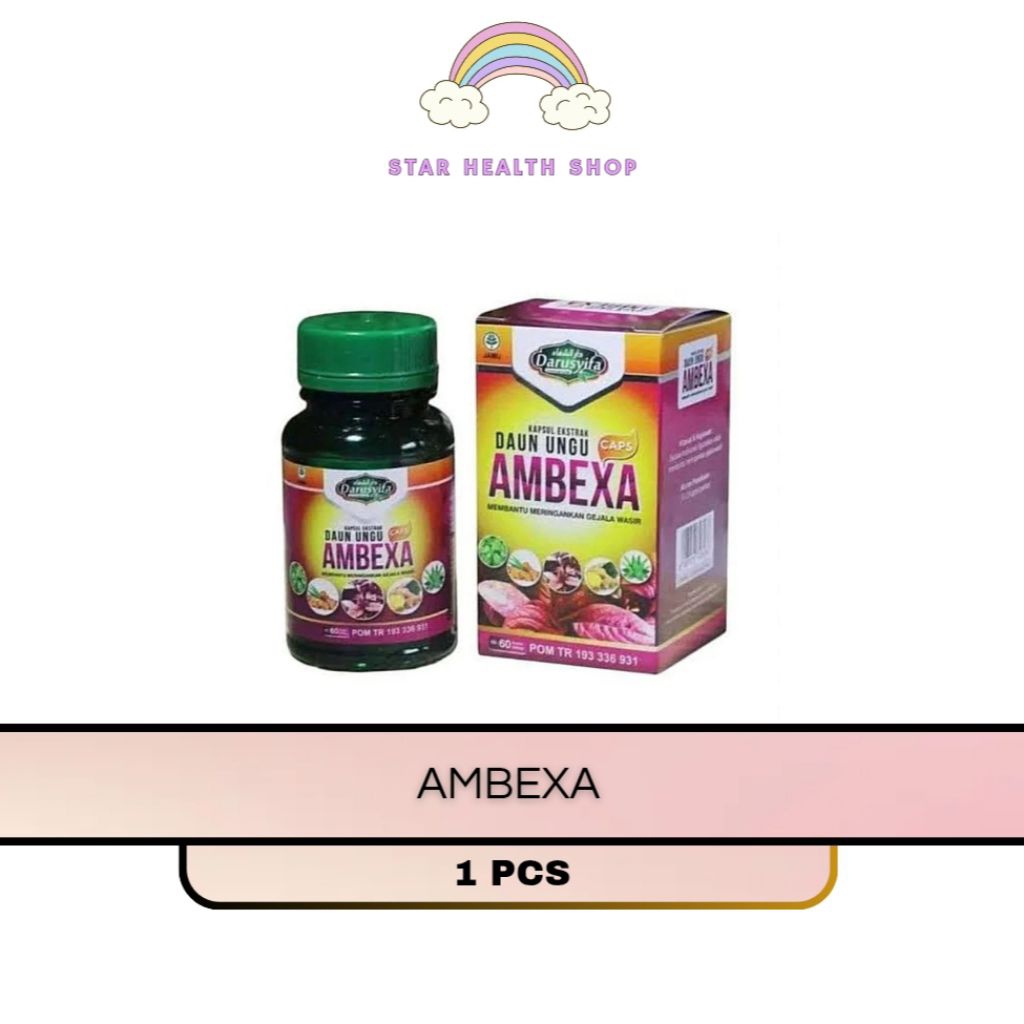 Ambexa Obat Ambeien Wasir Asli Original Ambexa Daun Ungu BPOM - 60 Caps