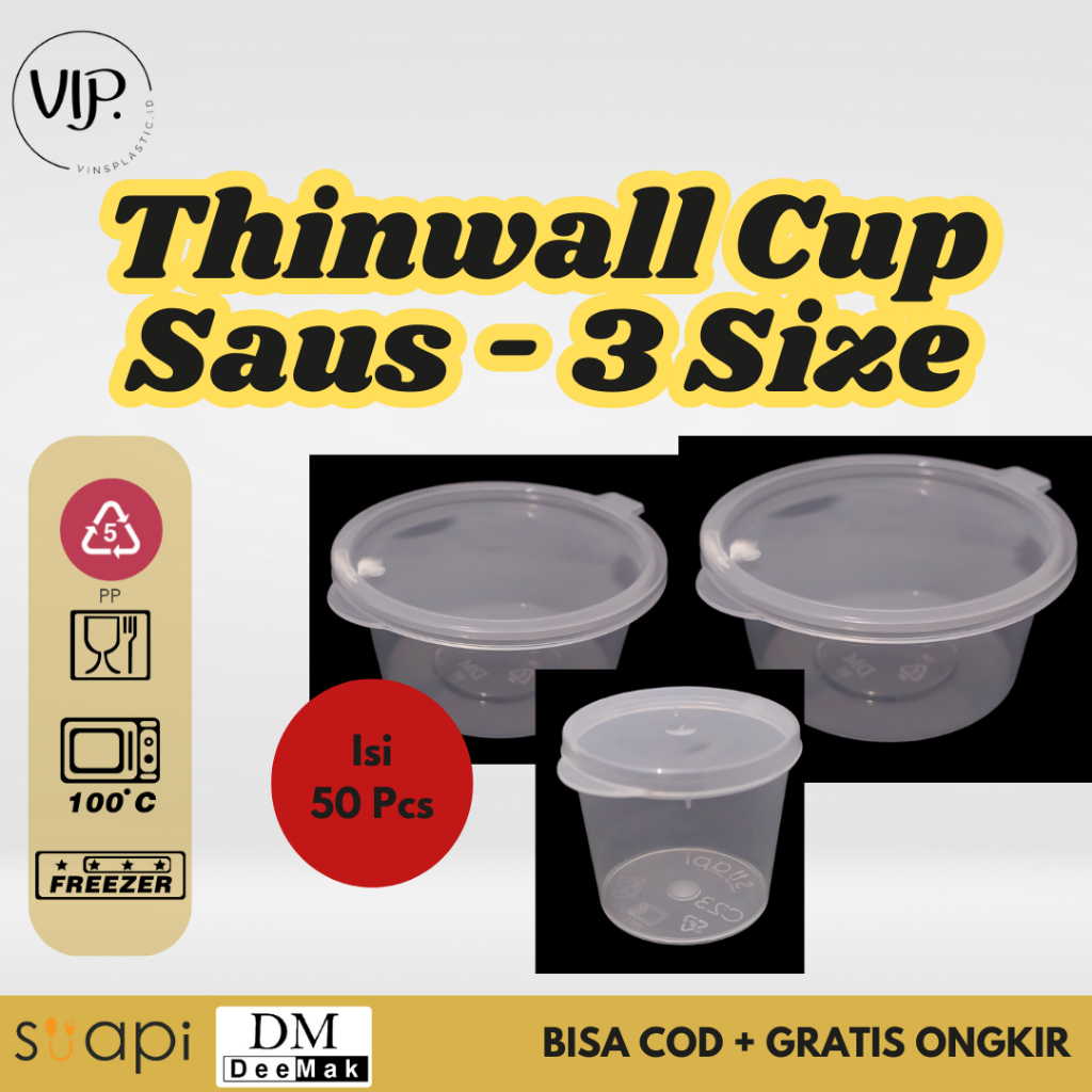 Cup Sambal Suapi | Tempat Sambal Uk 25ml, 35ml, 75ml, 100ml | Sauce Container Suapi
