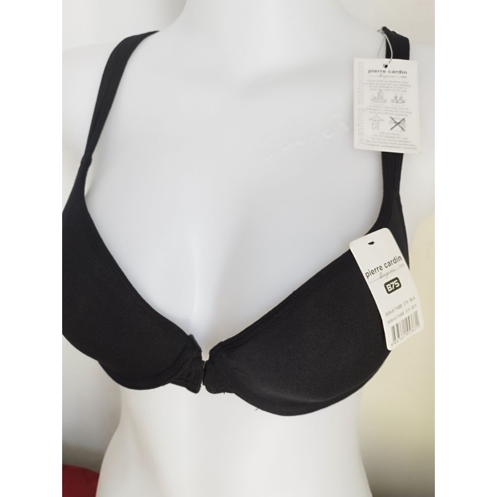 1 Pcs Pierre Cardin Lingerie Bra Sport#609-61748B Kait Depan &Dengan Kawat Size 34B/B75 Black