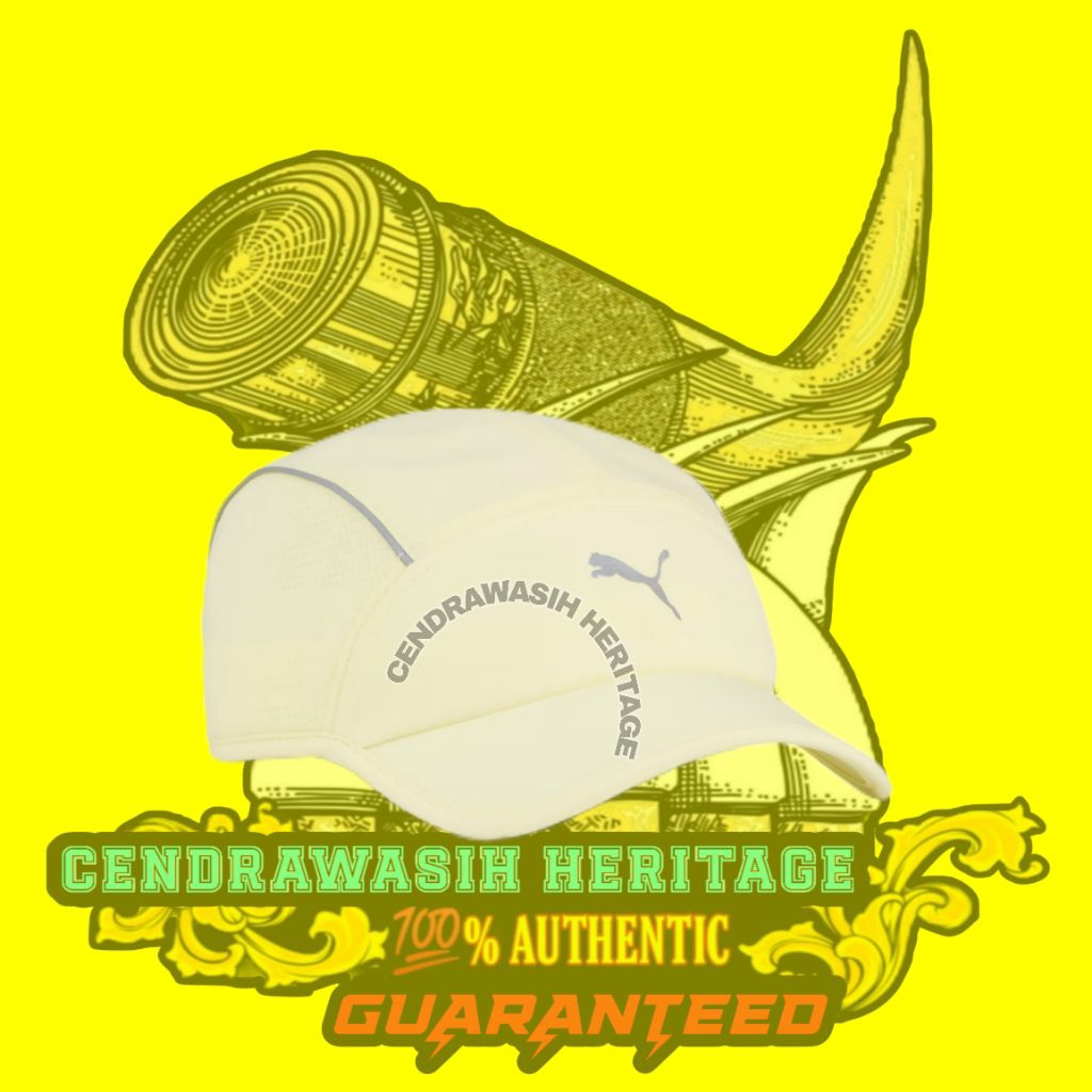 Puma Runner Short Visor 5 Panel Cap Gold Moon Original