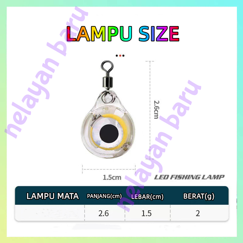 Ready Perangkap Umpan Pancing Lampu LED - Bentuk Mata Umpan Cumi Pancing Lampu Umpan +COD