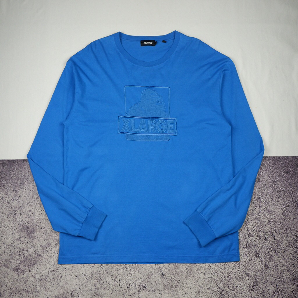 Xlarge Blue Embroidery Longsleeve T-Shirt