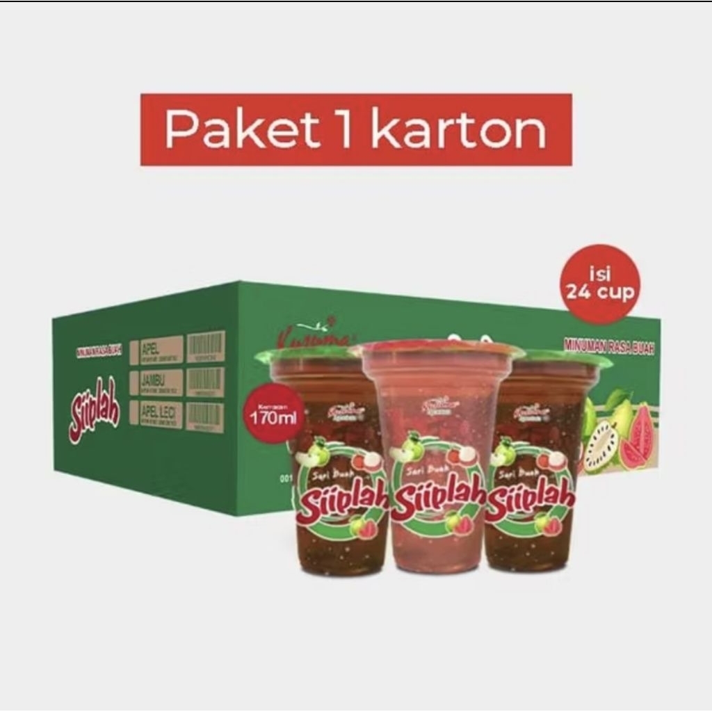 SIIPLAH 170ML 24 GELAS APEL/LECI/JAMBU