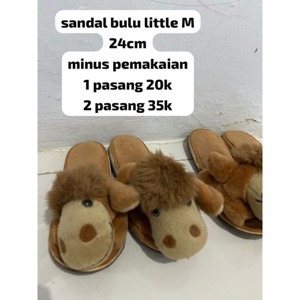 preloved sendal bulu anak rumahan