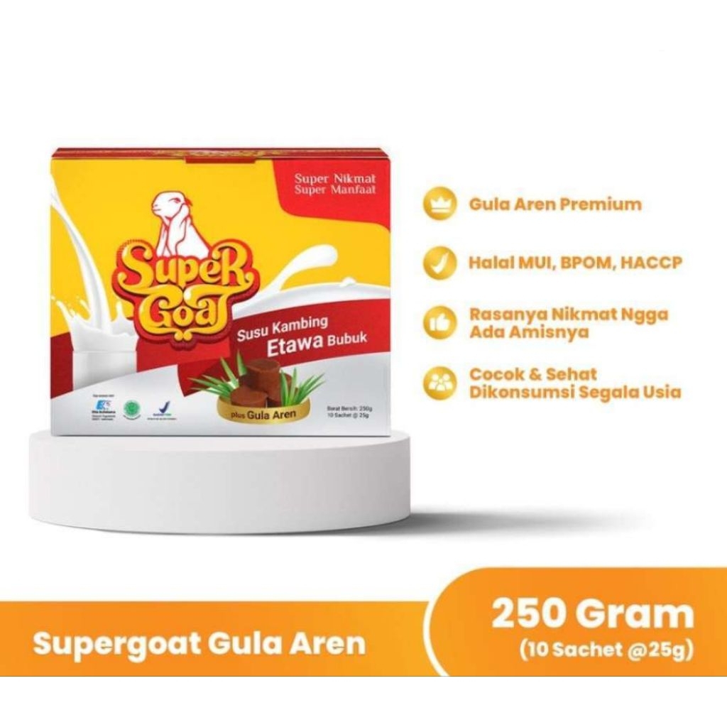 SUSU KAMBING ETAWA BUBUK SUPER GOAT 250 GRAM RASA GULA AREN | ETAWA SUPER GOAT SUSU KAMBING BUBUK