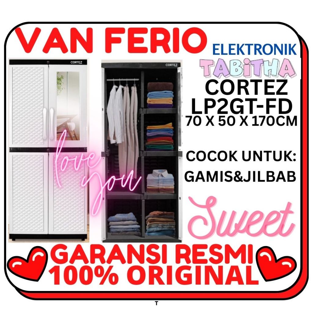 TABITHA CORTEZ LP2GT LEMARI PAKAIAN PLASTIK GANTUNG / GANTUNGAN BUAT GAMIS JILBAB / LEMARI PAKAIAN G