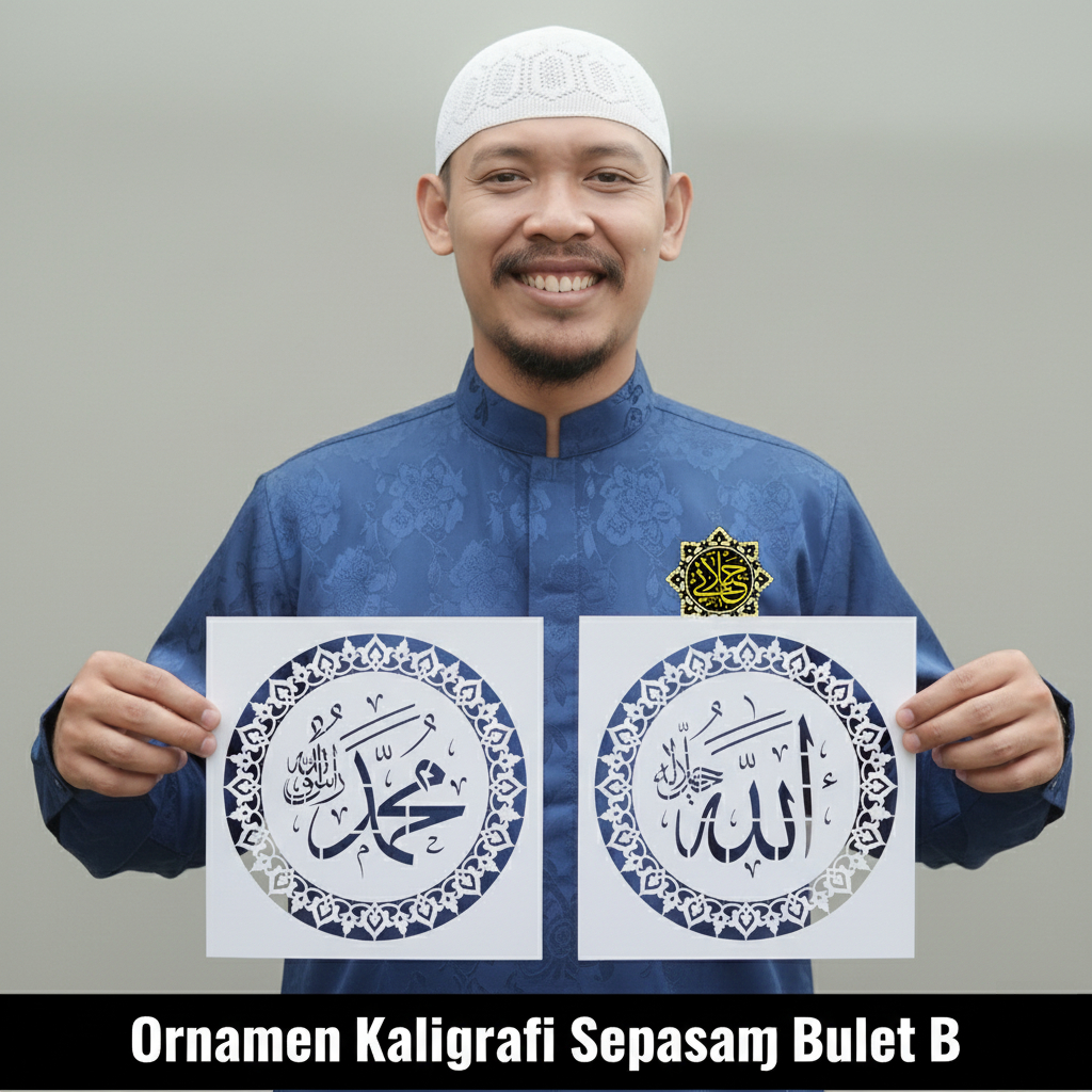MAL STENSIL LAFADZ ALLAH DAN LAFADZ MUHAMMAD SEPASANG BORDER B