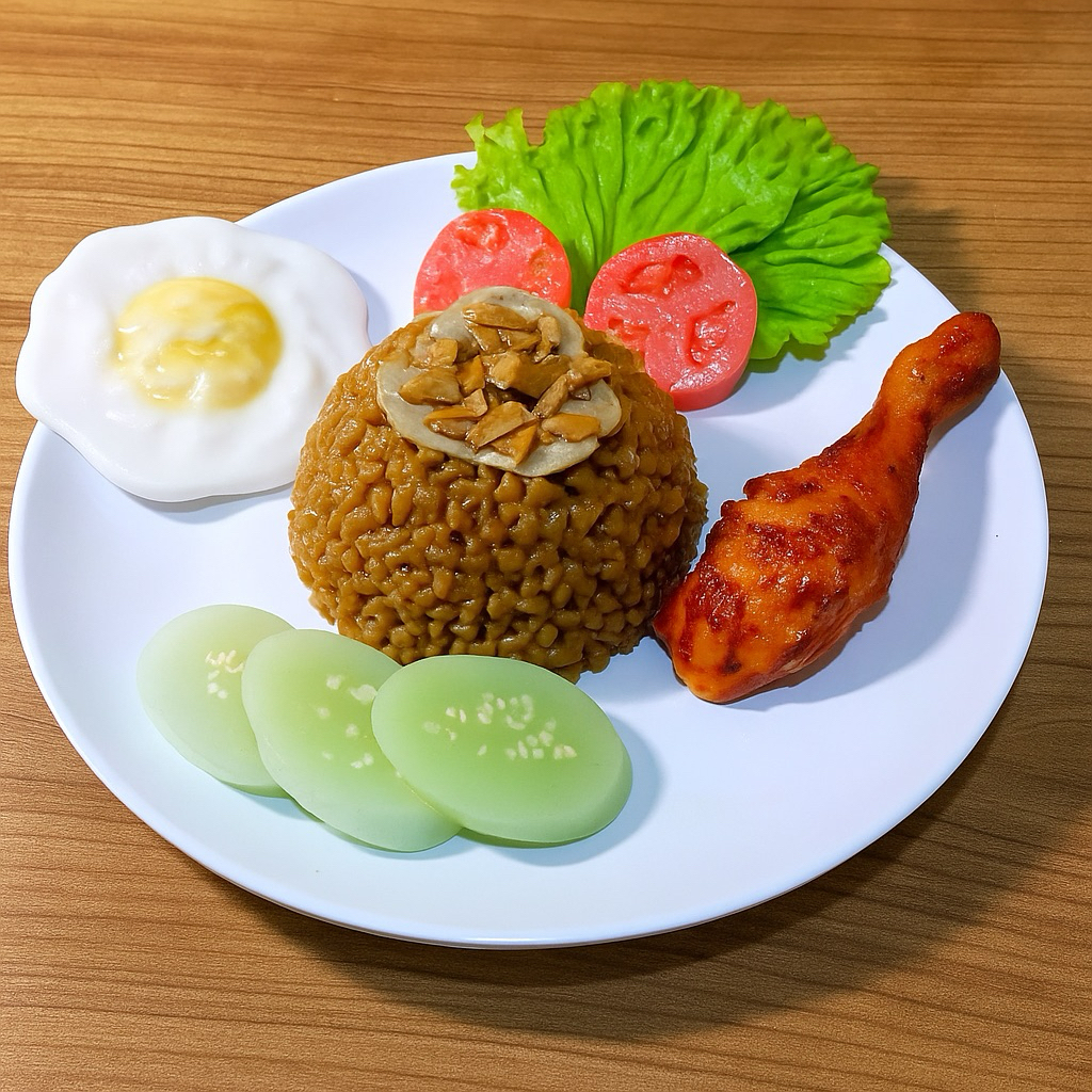 Replika makanan paket lengkap Nasi goreng / Dummy Makanan / Edukasi / Mainan anak / Dekorasi