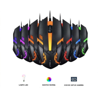 Mouse X1 Gaming Rainbow kabel usb LED lampu laptop Nuos RGB