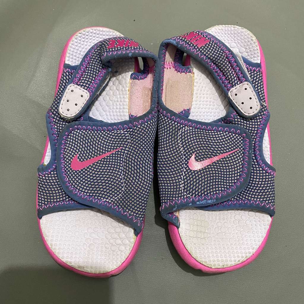 ANAK K452 (NIKE ORI, PRELOVED) Sepatu Sandal Sunray Adjust 4 Velcro Prepet Ungu Pink Infant Toddler 