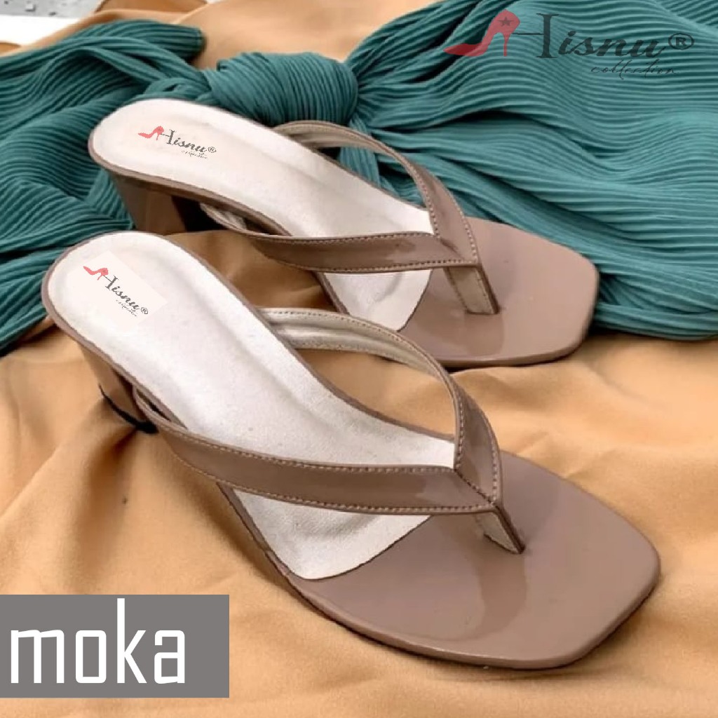 HAK TAHU WANITA/SANDAL TEPLEK HAK TAHU 5CM JEPIT- Oliver