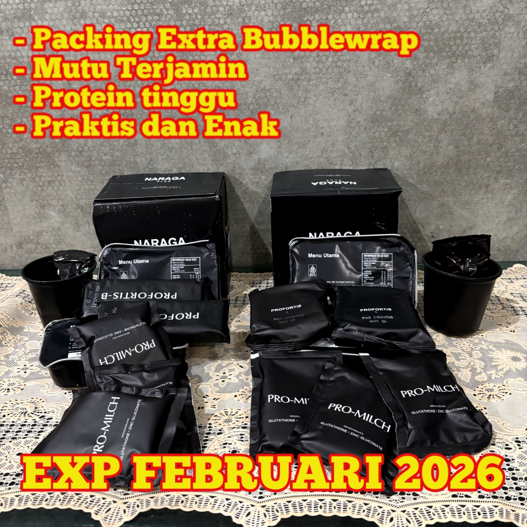 Ransum NARAGA Makanan Tentara TNI INDONESIA Darurat Survival Food PROFORTIS PROMILCH PENDAKI GYM Ran