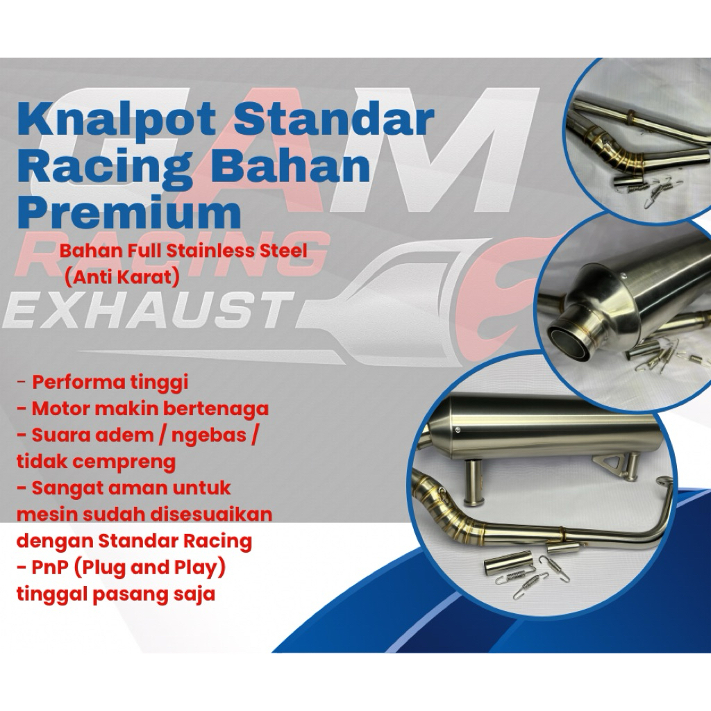 Knalpot Standar Racing Matic Honda Click Vario 125/150cc