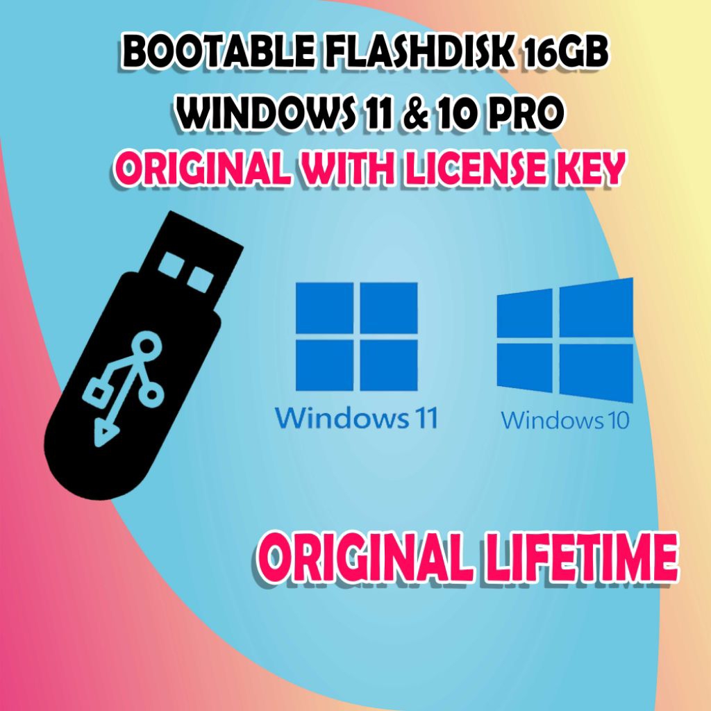 Bootable Flashdisk Windows 11, 10 Pro Original