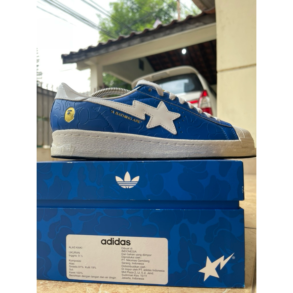 Adidas Superstar x BAPE Blue Original No KW  – Limited Edition Size 44 / US 10 Nike Puma On cloud as