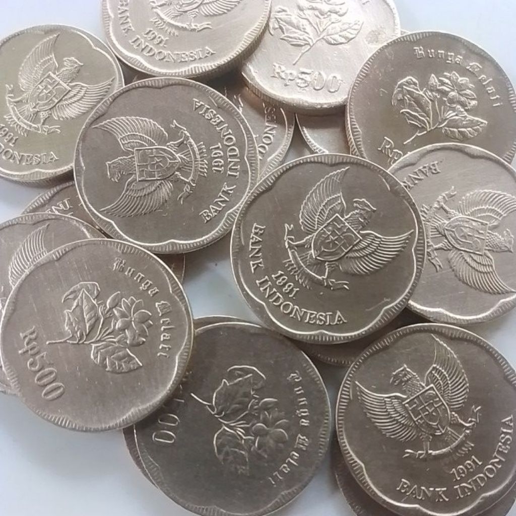UANG KUNO ASLI KOIN 500 MELATI TAHUN 1991