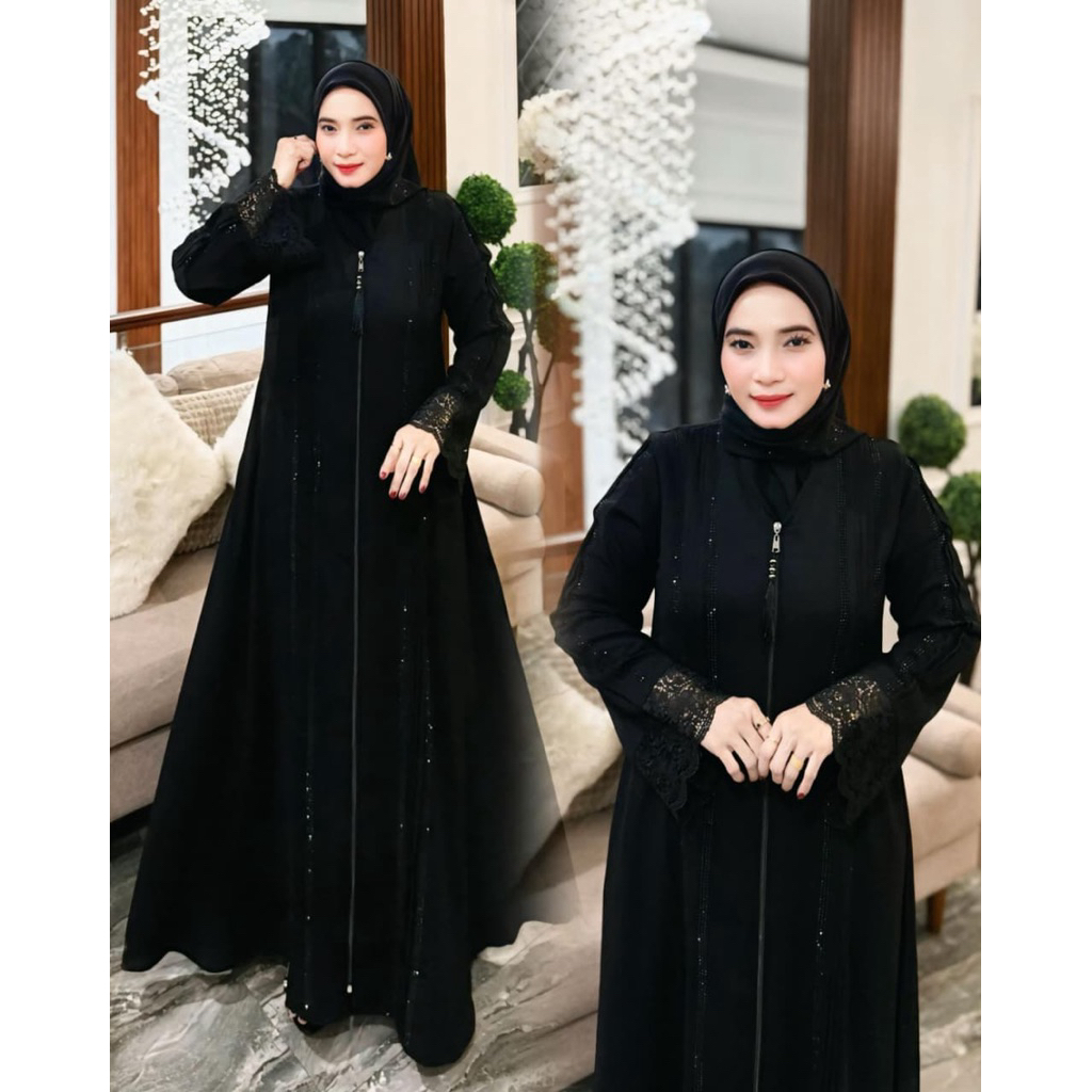 Khayra Abaya / Abaya Jetblack Premium / COD