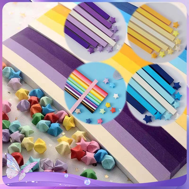 Isi 540 Bintang Kertas Origami Kertas Lipat Bintang Origami Star Paper Kertas Origami Bintang Pastel