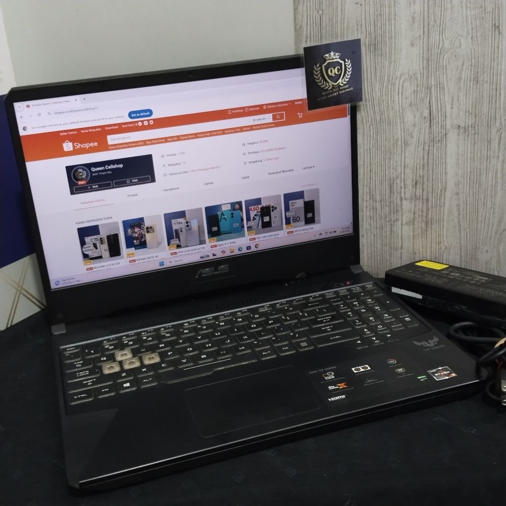LAPTOP ASUS TUF GAMING FX505DD-FX505DD AMD RYZEN 5 3530H 16GB SSD 256GB 15INCH SECOND MULUS BERGARAN