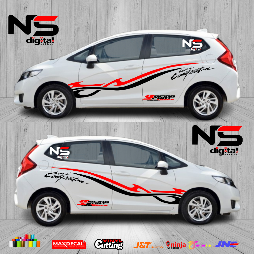 Sticker Stiker Mobil Honda Jazz Cutting Sticker Jazz RS Sportmind Keren Full Body Tribal