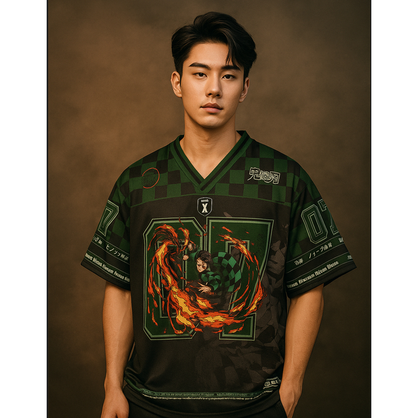 XLENT jersey DEMON SLAYER TANJIRO / Rugby / NFL / Hockey / big size / vintage / Retro Jersey Olahrag