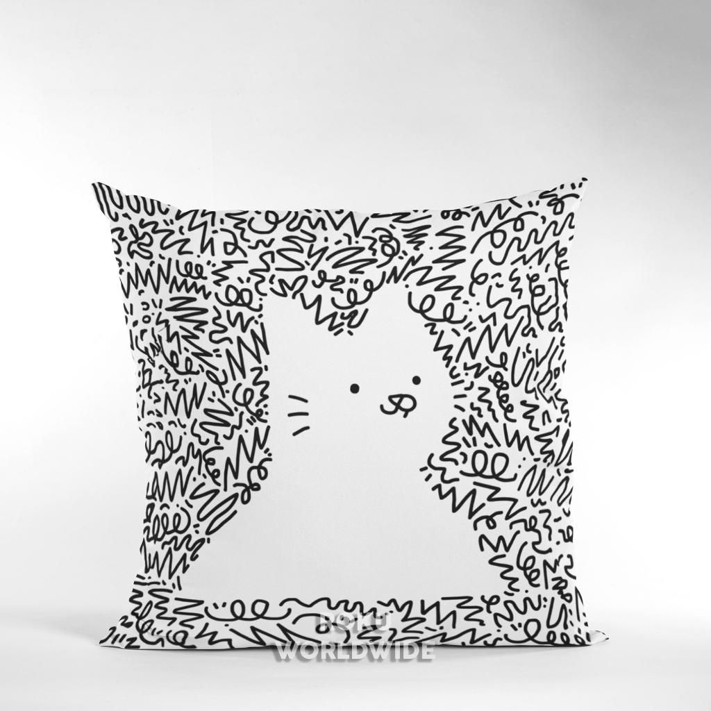 Roku Worldwide Bantal Sofa Aesthetic Karakter Kucing Hewan Binatang Dekorasi Hiasan Kamar VC267