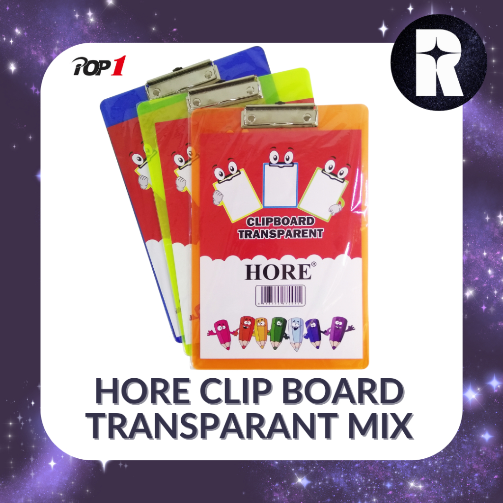HORE PAPAN DADA / PAPAN UJIAN / CLIPBOARD PLASTIK TRANSPARAN