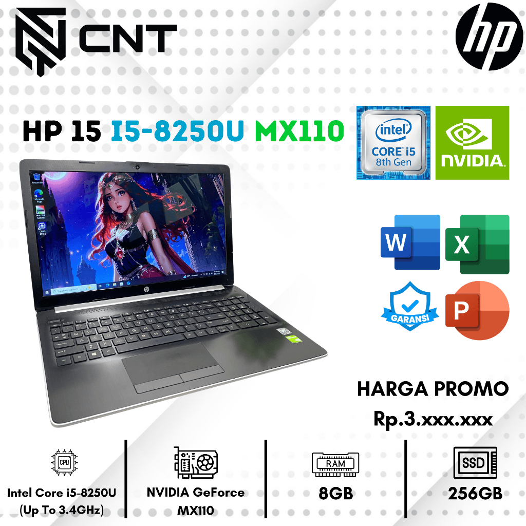 HP LAPTOP 15 Core i5-8250U NVIDIA GeForce MX110 (8/256GB) Dual VGA