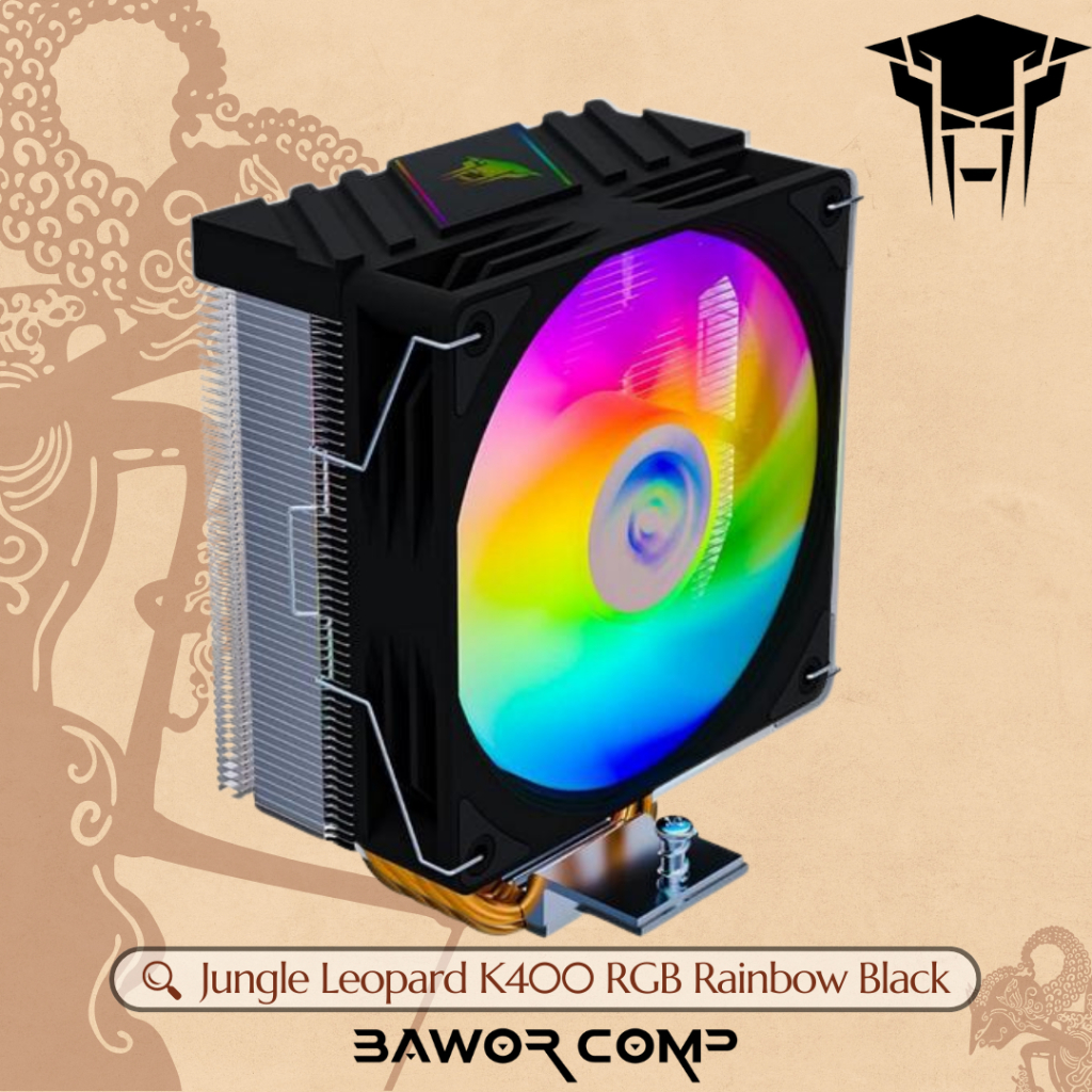 Jungle Leopard K400 RGB Rainbow Black | HSF CPU Air Cooler | 4 Heatpipe - Intel HSF
