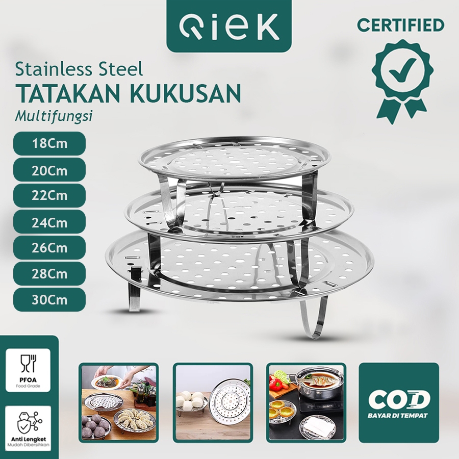 Qiek Tatakan Kukusan Tatakan Panci Kukus Sarangan Panci Kukus Tatakan Kukus Stainless Steel Serbagun