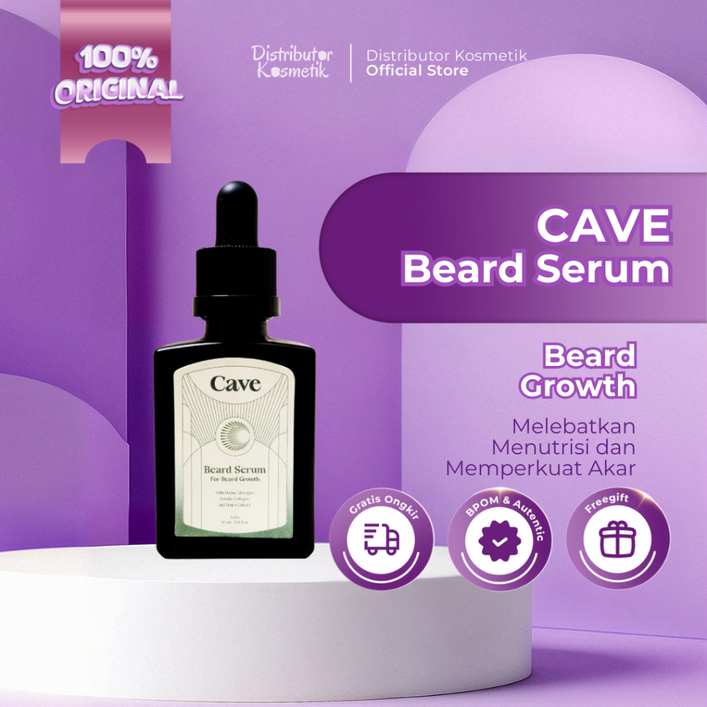 [ AGEN RESMI ] CAVE Beard Serum 30ml | Penumbuh & Pelebat Brewok Kumis Jenggot Jambang Pria - Origin