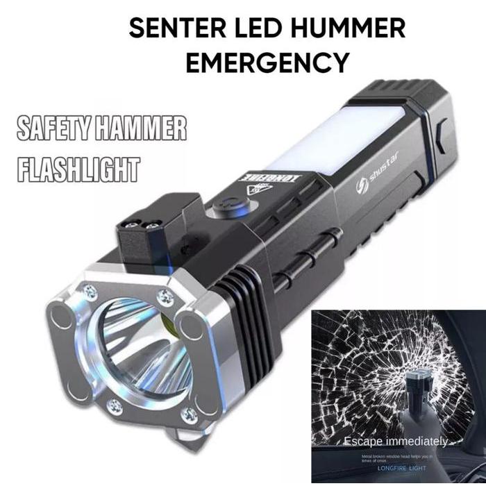 SENTER LED MULTIFUNGSI HUMMER EMERGENCY PLUS 4 MAGNET / SENTER CAS USB