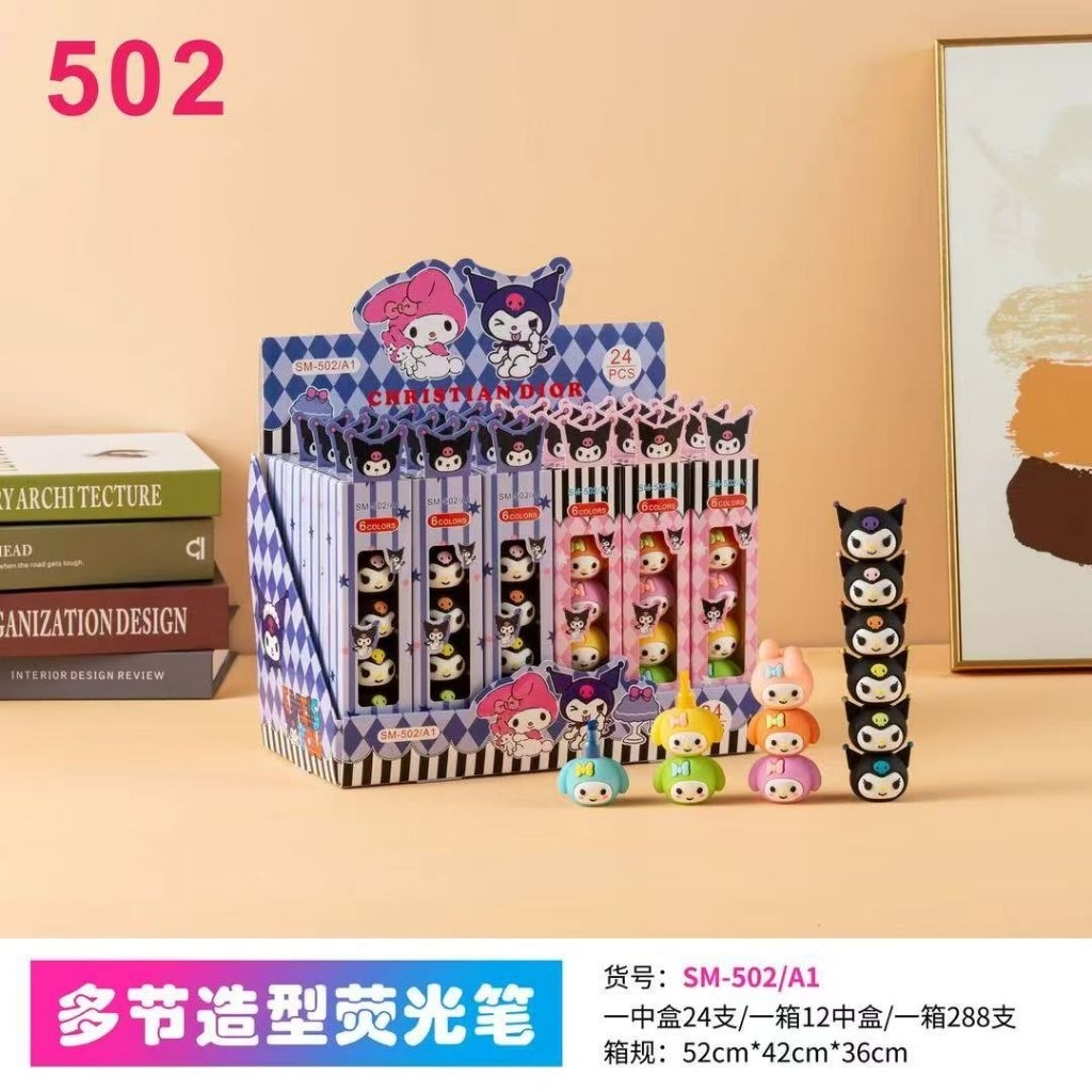 Stabilo 3 Susun Capybara Kuromi Cinnamoroll  and Friends 1 Box 36pcs || Stabilo Lucu || Highlighter