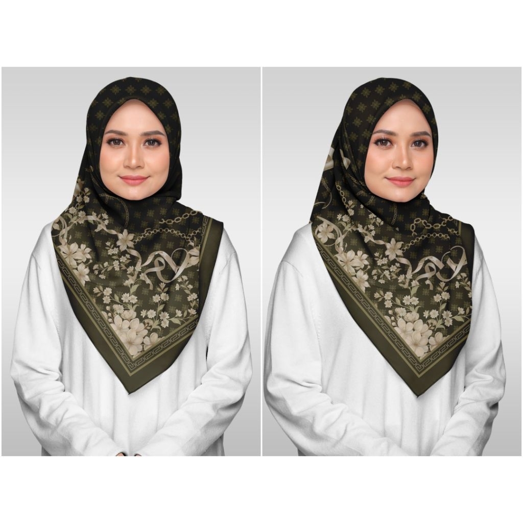 hijab segi empat empat series amira kerudung jilbab motif segi4 lasercut voal premium