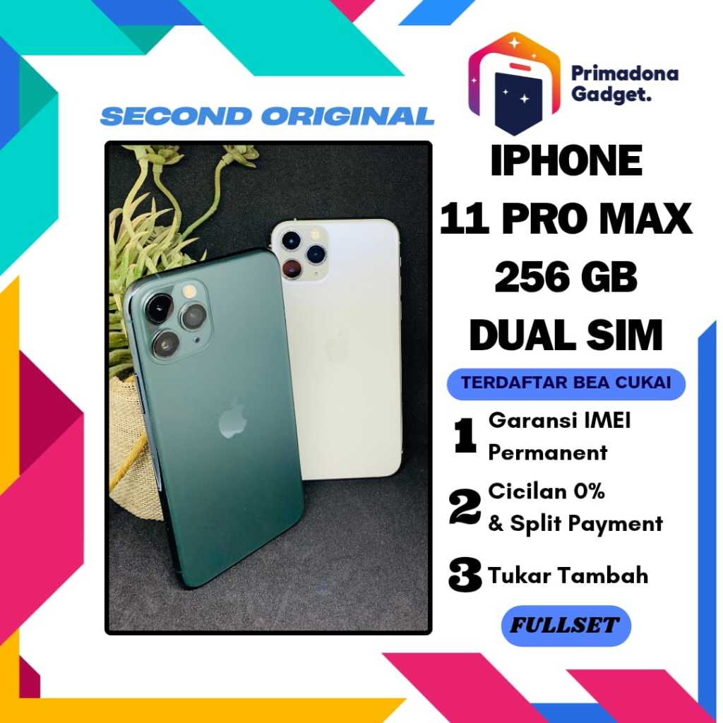 iPhone 11 Pro Max 256GB Dual Sim - Fullset OEM - 256 GB - Second Terdaftar - COD Surabaya